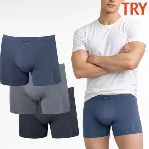 [TRY]트라이 남자인견팬티 여름 자카드 스판 드로즈 시원한 쿨 냉감 사각팬티 3매 세트_P420118335