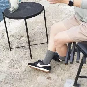 그레이 양말 골지 긴목 단일색상