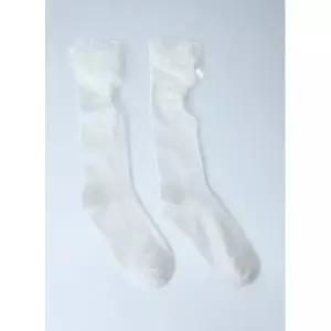 x METAGIRL 여성 Ruffle Knee High Socks vmt0265002wht