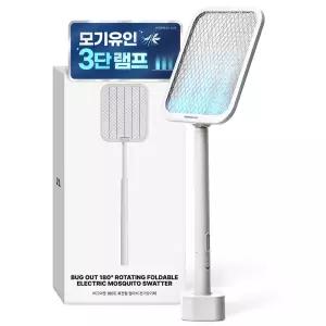 버그아웃 180도 회전형 접이식 무선 충전식 전기모기채 2종 택1
