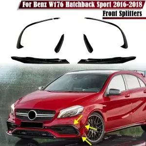글로시 블랙 프론트 범퍼 립 스포일러 스플리터 카나드 벤츠 W76 A200 A250 A45 AMG Hatchback Sport 206
