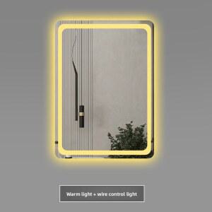 LED 조명 전면 후면 화장 사각형 세련된 플러그인 발광 전신 스마트 세면대 거울 욕실