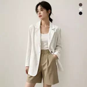 루시앙 썸머 스트라이프 린넨 블레이저 자켓 (2 Colors)
