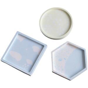 DIY 타원형 트레이 접시 실리콘 몰드 사각형 육각 기본 금형 라운드 석고  꽃  코스터 만들기