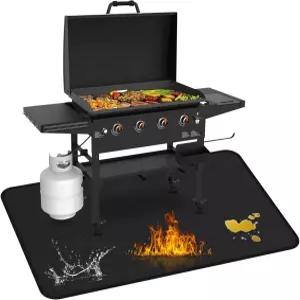 블랙스톤용 75 x 40 언더 그릴 매트 - 데크 프로텍터용 대형 방화 그리들 액세서리용 양면 방수 BBQ 바닥
