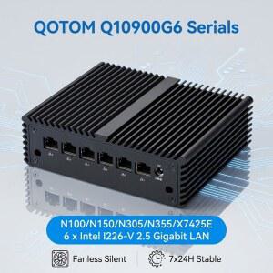 QOTOM 미니 PC N305 프로세 N100 라우터 Q10900G6 방화벽 X7425E