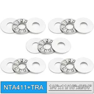 2 개의 TRA411 와셔가있는 NTA411  TRA 인치 스러스트 니들 롤러 베어링 6.35x17.45x1.984mm 5 개 TC411 NT