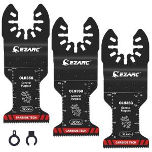 EZARC 다용도 멀티툴 블레이드 3개입 카바이드 진동 톱날 금속  못  목재  석고  건식벽체  PVC용 퀵 릴리