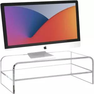 아크릴 모니터 스탠드 2단 컴퓨터 라이저 16인치 iMac PC 데스크탑 노트북 TV 화면 및 추가 저장 공간 홈