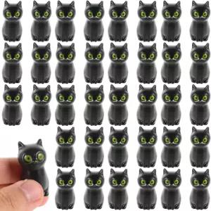 아바오담 50PCS 미니 고양이 피규어 게임 숨기기 요정 정원 책상 및 케이크 토퍼 장식용 경량 플라스틱