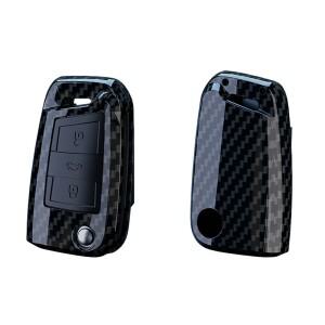 ABS 탄소 섬유 자동차 키 케이스 커버 Fob For VW 폭스바겐호환 골프 7 MK7 Tiguan MK2 SEAT Ateca Leon FR