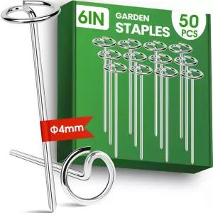 50pcs 조경용 패브릭 핀 대담한 8 게이지 아연 도금 스틸 가든 스테이플 텐트 장식용 잡초 장벽 50 X 6인치