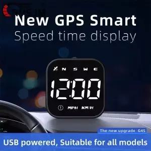 GPS 스마트 자동차 헤드업 디스플레이 G4S HUD 디지털 속도계 MPH KMH 과속 경보 시간 표시 화이트 LED