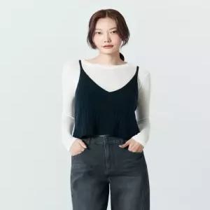 26SS 폭스울 블랜디드 뷔스티에 네이비