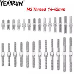 YEAHRUN 1 쌍 티타늄 합금 M3 왼쪽 및 오른쪽 스레드 듀얼 헤드 스레드 바 더블 엔드 로드 스터드 볼트 14-