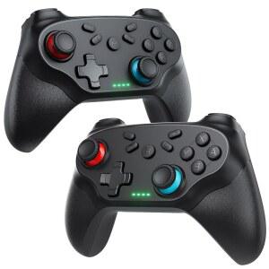 Nintendo Switch 2 /1 Lite /OLED 및 PC용 Nonbliep 2 팩 무선 컨트롤러, 블루투스, 터보, 자이로 축, 듀얼 진동 및 스크린샷, Steam 및 Switch 2 /1과 호환 가능