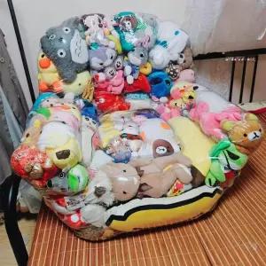 오버오션 투명인형쇼파 쇼파 지퍼형 에어 빈백 쿠션