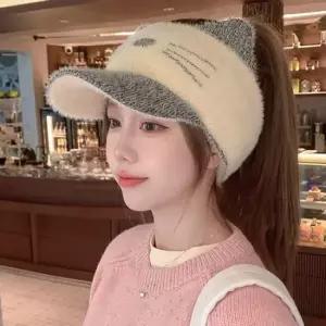 라붐 귀여운 고양이 겨울 니트 캡 모자 귀도리 후드모자 방한귀도리 겨울퍼 털귀마개