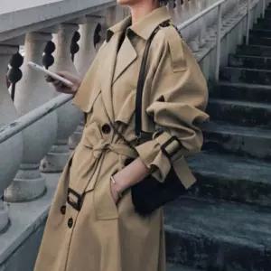 베이직 가을 트렌치코트 2컬러 여성 간절기 외투 클래식 롱 자켓 데일리 코트