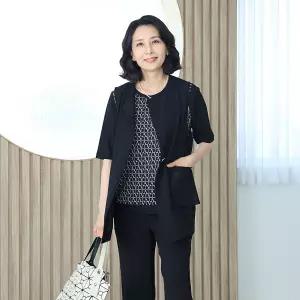 J31821 모던 시스루 입체포켓 정장 조끼 50대 엄마옷