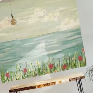 세모소 펜션벽가림포인트 호텔방포인트 풀이있는물가 벽걸이가림천 150X130CM 1개