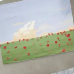 세모소 들판꽃그림벽장식 벽화장식천 봄이올거같은 호텔포인트 폴리 150X130CM 1게