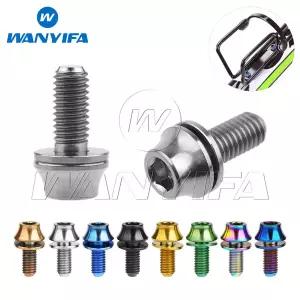 Wanyifa 티타늄 볼트 M5x12mm 육각 헤드비탈착 와셔 포함 나사 자전거 물통 케이지 볼트 자전거 물통 고정