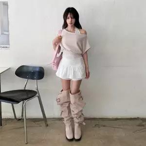 여자 여리핏 하객룩 세미 플레어 치마바지