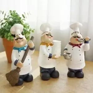 고품질 파티 주방장 3종 미니어처 선반 식당 (W5CC4D4)