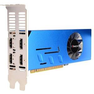 잠금 해상도, GDDR5 128비트 6 HDMI 2.0 포트, 비디오 월 프로젝션 퓨전 재고 모니터링 기능을 갖춘 SRhonyra GTX 750 Ti 4GB 4 모니터 카드