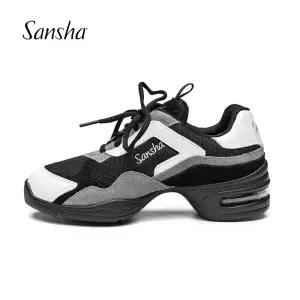Sansha 투톤 댄스 운동화 재즈 살사 슈즈 스웨이드 메쉬 어퍼 댄싱 H20LCO