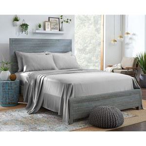 STYLINEN 100% 유칼립투스 침대 시트 킹 4피스 실크처럼 라이오셀, 포켓, 사이즈 피팅 매끄러움, 세트, 1개, 부드럽고 40.6CM(16인치) 통기성, 딥 텐셀 플랫