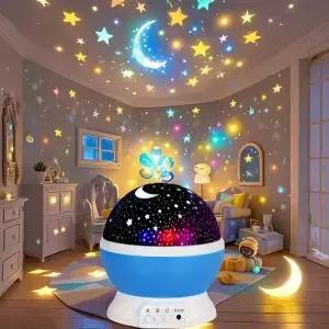 프로젝터 램프 360 회전 별 달 조명 6가지 색상 모드 가정//파티 주변 위한 침실 장식