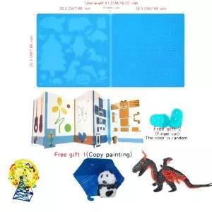 3D 프린팅 펜용 부드러운 실리콘 디자인 패드(기본 템플릿 ) 보호대 2개 장착 그림 보드 구성
