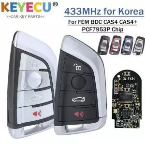 BMW 3 5 7 시리즈 X X3 X5 X6 X7 FEM B CAS4 개조 스마트 리모컨 자동차 키 FOB 433MHz PCF7953P ID49
