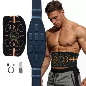 ABS 트레이너 근육 토너 복부 토닝 벨트 USB 남성 여성용 바디 허리 마사지 피트니스 장비 10가지 모드