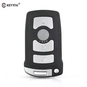 KEYYOU BMW 7 시리즈 E65 E66 E67 E68 745i 745Li 750i 760i 원격 키 작은 4 버튼 포브 케이스 자동차 쉘