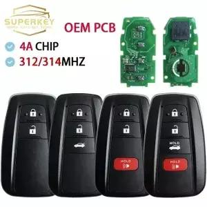 슈퍼키 스마트 리모컨 자동차 OEM PCB 토요타 코롤라 크로스 208202 브라질 시장용 32/34MHZ 4A 칩 HYQ4FBN