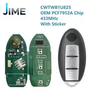 CWTWBU825 D46 PCF7952A 스마트 리모컨 자동차 키 닛산 20092020년 큐브 아르마다 3버튼 433MHz 스티커
