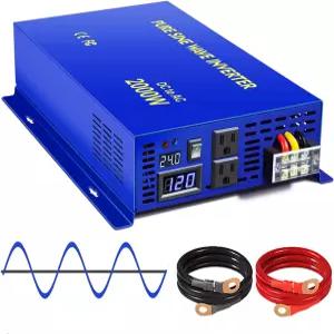 2000와트 순수 사인파 인버터 24V DC 110V 120V AC 2000W 자동차 전력 서지 4000W 태양광 시스템용 변환기