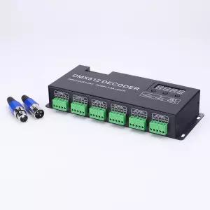 JoyLIT RGBW LED DMX 디지털 디스플레이 디코더 24채널 DC 5V24V 3A/CH 6 그룹 컨트롤러 디밍 드라이버