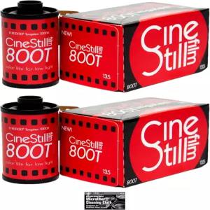 시네스틸 필름 800텅스텐 C4 컬러 네거티브 35mm 롤 36개 노출 마이크로파이버 클리닝 천이 포함된 2팩