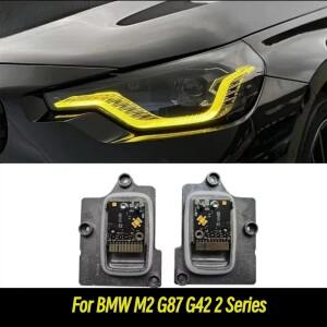 CSL 레몬 옐로우 DRL 주간 주행등 LED 칩 2022 BMW 호환 2 시리즈 G87 G42 M2 M240I 개조 엔젤 아이즈