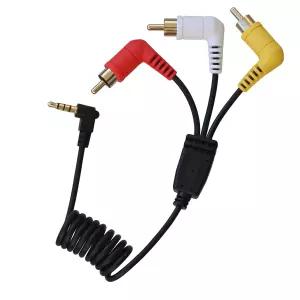 35mm에서 3개의 RCA 케이블 4극 TRRS에서 복합 오디오 비디오 어댑터 코드 빈티지 MiniDV 캠코더 및 FPV