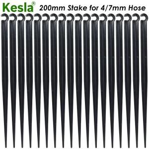 KESLA 정원 말뚝 고정 스템 홀더, 드립 점적 관수용 지지대, 호스 파이프 삽입 접지, 1/4 인치, 11cm, 20cm
