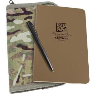 RITE IN THE RAIN 내후 전술 필드 키트: 멀티캠 CORDURA 패브릭 커버 4.625인치 X 7.25인치 탄 노트 펜(NO. 980M-KIT)