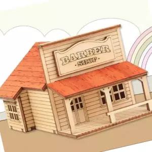 미니 웨스턴 바버샵 입체퍼즐DIY 데스크탑장식 학습교구돌봄교실 방과후수업 홈스쿨링 목공예DIY 취미 생활