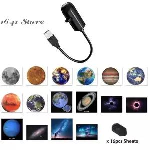 USB 천장 달 지구 프로젝션 분위기 조명 별이 빛나는 하늘 램프 낭만적인 침실 장식 은하 프로젝터