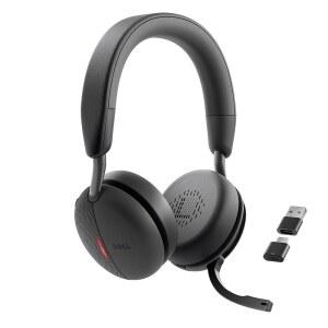 Dell WL5024 Pro 무선 ANC 헤드셋 - 하이브리드 액티브 노이즈 캔슬링, AI 기반 캔슬링 마이크, 가죽 헤드밴드, 간편한 연결, Microsoft Teams /Zoom 인증 블랙