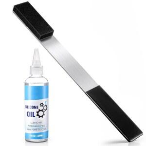 120ml / 4온스 트레드밀 윤활유, 헤비 듀티 스테인리스 스틸 어플리케이터, 벨트 윤활을 위한 순수 실리콘 워킹 패드 오일 윤활유